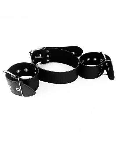 Ошейник с наручниками из натуральной кожи Art of Sex - Bondage Collar with Handcuffs - Фото №5