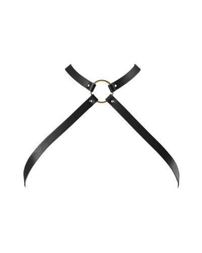 Портупея из экокожи Bijoux Indiscrets MAZE — Cross Chest Harness Black - Фото №1