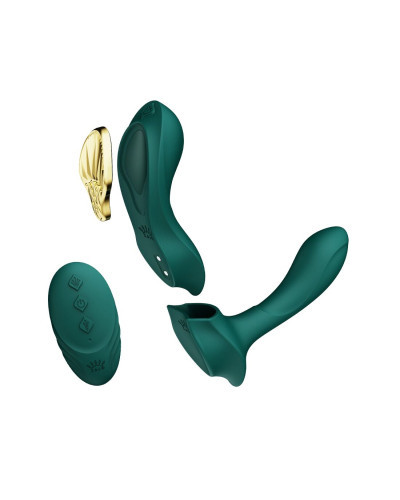 Смарт-вібратор у трусики Zalo - AYA Turquoise Green, насадка та пульт ДК - Фото №1