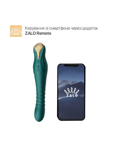 Смартвібратор-пульсатор Zalo — King Turquoise Green, кристал Swarovski - Фото №2