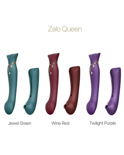 Смартвібратор 3в1 Zalo — Queen Twilight Purple, пульсівна перлина та вакуум, кристал Swarovski - Фото №9