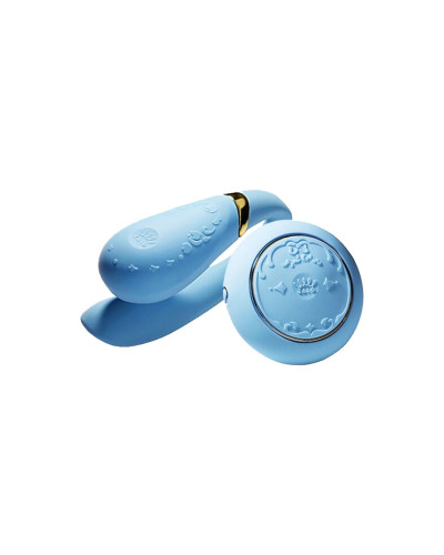 Смартвибратор для пар Zalo — Fanfan set Royal Blue, пульт ДУ - Фото №1