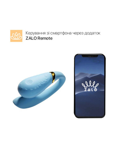 Смартвибратор для пар Zalo — Fanfan set Royal Blue, пульт ДУ - Фото №2