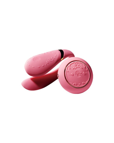 Смартвібратор для пар Zalo Fanfan set Rouge Pink, пульт ДК - Фото №1
