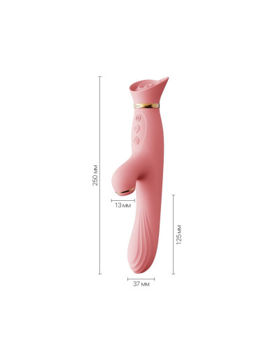 Вібратор з підігрівом та вакуумною стимуляцією клітора Zalo - ROSE Vibrator Strawberry Pink - Фото №2