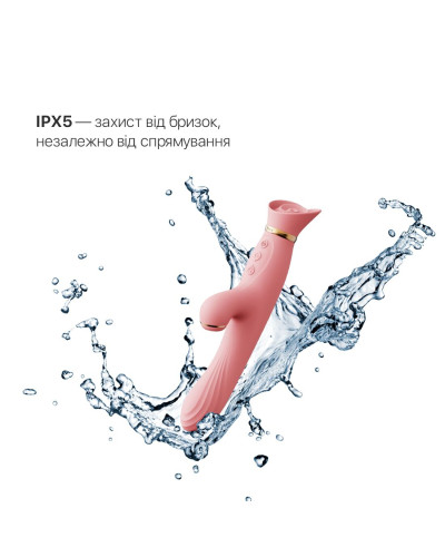 Вібратор з підігрівом та вакуумною стимуляцією клітора Zalo - ROSE Vibrator Strawberry Pink - Фото №5