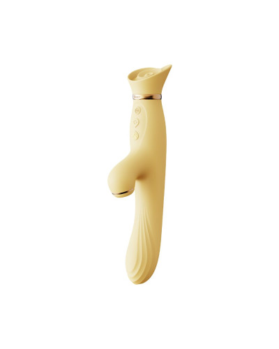 Вібратор з підігрівом та вакуумною стимуляцією клітора Zalo - ROSE Vibrator Lemon Yellow - Фото №1
