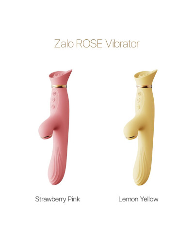 Вібратор з підігрівом та вакуумною стимуляцією клітора Zalo - ROSE Vibrator Lemon Yellow - Фото №8
