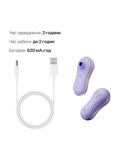 Набір 2в1 Zalo — UNICORN Violet, віброяйце + вакуумний стимулятор - Фото №6