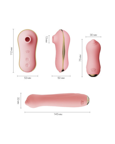 Набір 3в1 Zalo – UNICORN Set Pink, віброяйце, пульсатор, вакуумний стимулятор - Фото №2