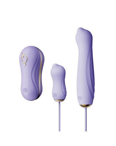 Набор 3в1 Zalo – UNICORN Set Violet, виброяйцо, пульсатор, вакуумный стимулятор - Фото №1