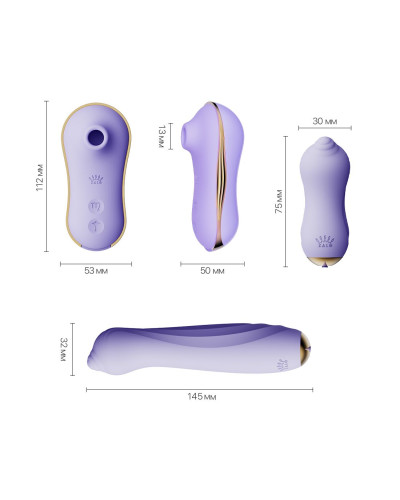 Набор 3в1 Zalo – UNICORN Set Violet, виброяйцо, пульсатор, вакуумный стимулятор - Фото №2