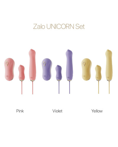 Набор 3в1 Zalo – UNICORN Set Violet, виброяйцо, пульсатор, вакуумный стимулятор - Фото №8