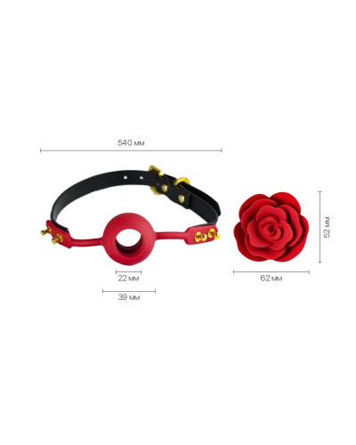 Розкішний кляп у вигляді троянди Zalo - Rose Ball Gag, подвійне використання - Фото №2