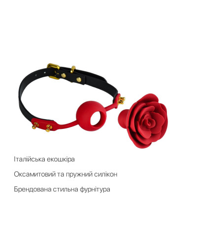 Розкішний кляп у вигляді троянди Zalo - Rose Ball Gag, подвійне використання - Фото №3