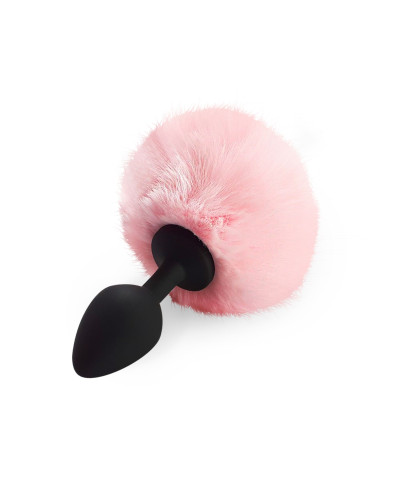 Силіконова анальна пробка М Art of Sex - Silicone Bunny Tails Butt plug Pink, діаметр 3,5 см - Фото №1