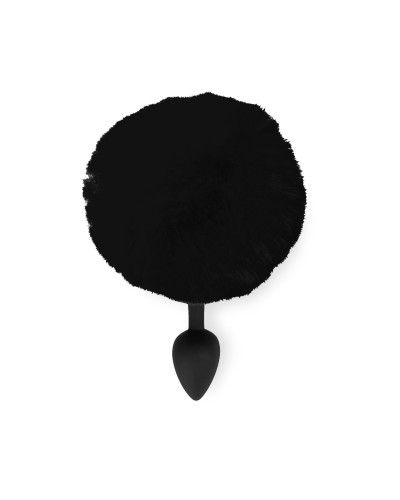 Силиконовая анальная пробка М Art of Sex - Silicone Bunny Tails Butt plug Black, диаметр 3,5 см - Фото №2