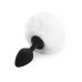 Силиконовая анальная пробка М Art of Sex - Silicone Bunny Tails Butt plug White, диаметр 3,5 см - Фото №1