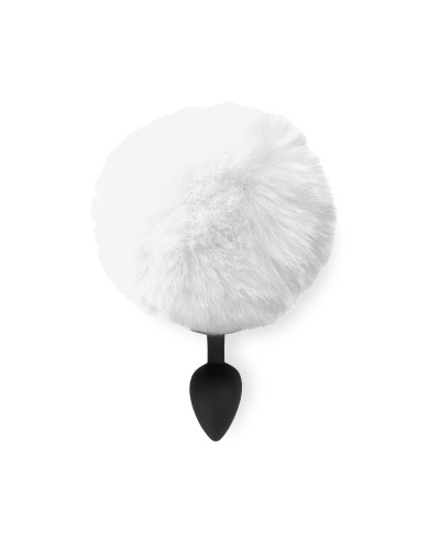 Силиконовая анальная пробка М Art of Sex - Silicone Bunny Tails Butt plug White, диаметр 3,5 см - Фото №2