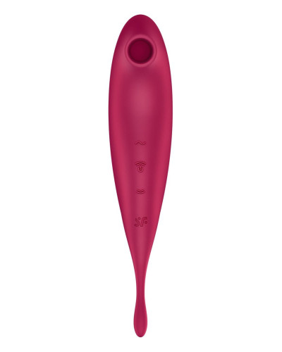 Смарт-вибратор для клитора с вакуумной стимуляцией Satisfyer Twirling Pro+ dark red - Фото №3