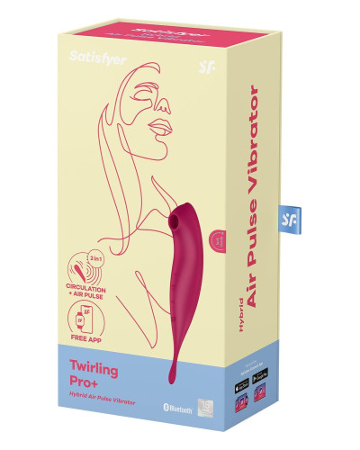 Смарт-вибратор для клитора с вакуумной стимуляцией Satisfyer Twirling Pro+ dark red - Фото №7