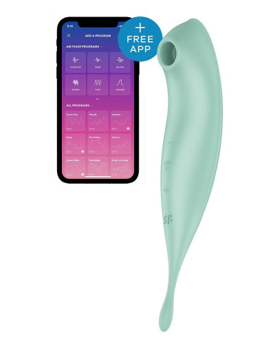 Смарт-вибратор для клитора с вакуумной стимуляцией Satisfyer Twirling Pro+ Mint - Фото №1