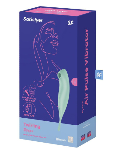 Смарт-вибратор для клитора с вакуумной стимуляцией Satisfyer Twirling Pro+ Mint - Фото №7