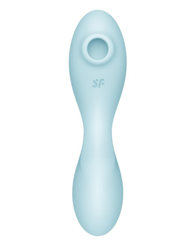 Вакуумный смарт-стимулятор с вибрацией Satisfyer Curvy Trinity 5 (Blue), управление со смартфона - Фото №2