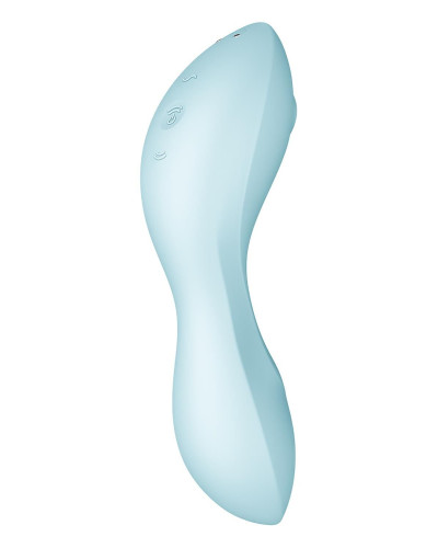 Вакуумный смарт-стимулятор с вибрацией Satisfyer Curvy Trinity 5 (Blue), управление со смартфона - Фото №5