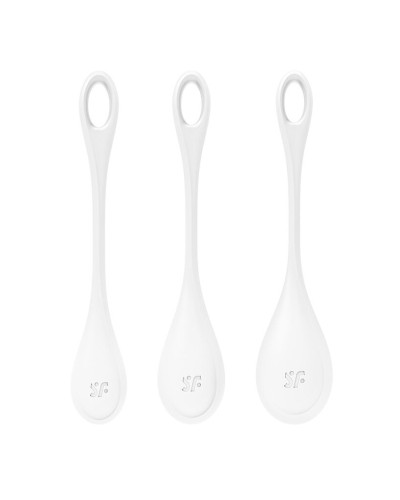 Набір йоні намистин Satisfyer Yoni Power 1 White, діаметр 2-2,5-3см, вага 22-46-74гр - Фото №1
