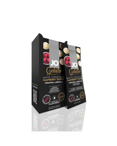 Набір лубрикантів Foil Display Box – JO Gelato - White Chocolate Raspberry – 12 × 10ml - Фото №1