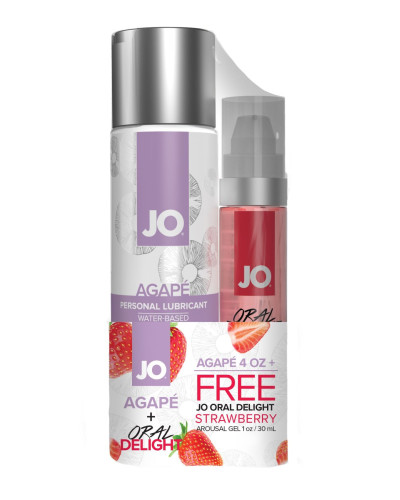 Комплект JO GWP — Agape 120 ml & Oral Delight — Strawberry 30 мл - Фото №1