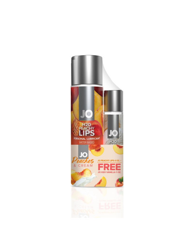 Комплект JO GWP — Peaches & Cream — Peachy Lips 120 мл & H2O Vanilla 30 мл - Фото №1