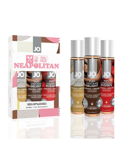 Набор JO Tri-Me Triple Pack — Neapolitan (3×30 мл) три разных вкуса оральных смазок - Фото №1
