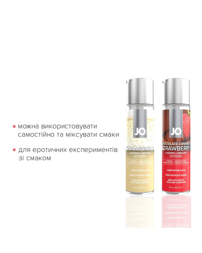 Набір лубрикантів JO Sweet&Bubbly — Champagne & Chocolate Covered Strawberry (2×60 мл) - Фото №2