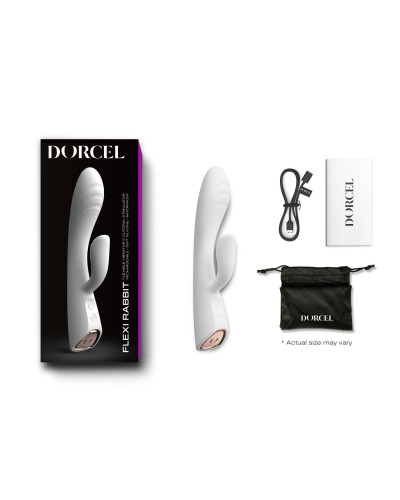 Вібратор-кролик з підігрівом Dorcel FLEXI RABBIT WHITE, гнучкий стовбур - Фото №7