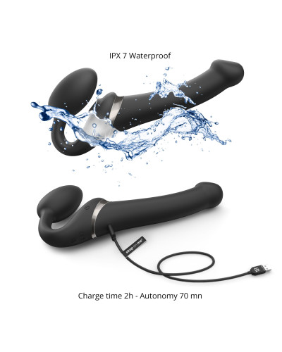 Безремневой вибрострапон с вакуумной стимуляцией Strap-On-Me MULTI ORGASM Black S, регулируемый - Фото №3