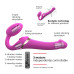 Безремневой вибрострапон с вакуумной стимуляцией Strap-On-Me MULTI ORGASM Fuchsia M, регулируемый - Фото №2