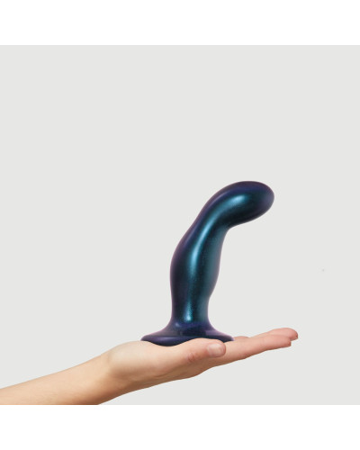Дилдо Strap-On-Me DILDO PLUG SNAKY METALLIC BLUE, размер M, диаметр 4 см, вводимая длина 15,3 см - Фото №1