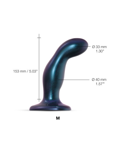 Дилдо Strap-On-Me DILDO PLUG SNAKY METALLIC BLUE, размер M, диаметр 4 см, вводимая длина 15,3 см - Фото №2