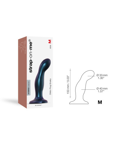 Дилдо Strap-On-Me DILDO PLUG SNAKY METALLIC BLUE, размер M, диаметр 4 см, вводимая длина 15,3 см - Фото №4