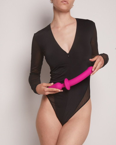 Анальна пробка з дилдо 2в1 Strap-On-Me SWITCH PLUG-IN DILDO Fuchsia L, діаметр 4,5/3,4 см - Фото №5