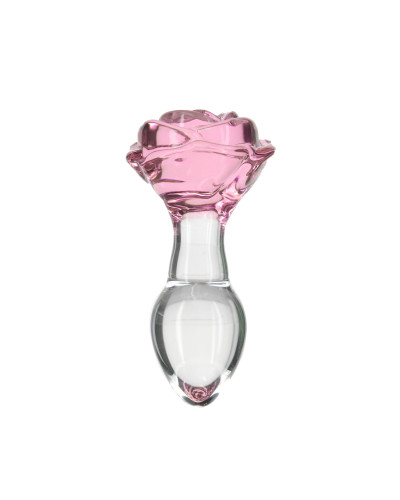 Скляна анальна пробка Pillow Talk Rosy Luxurious Glass Anal Plug, ⌀3,3 см, віброкуля в подарунок - Фото №1