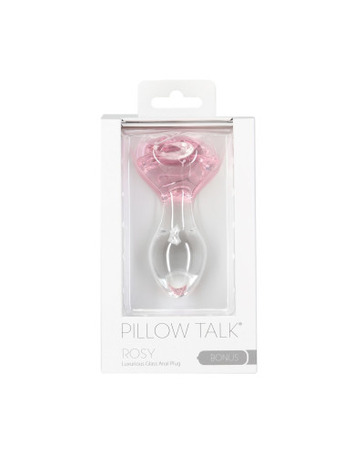 Скляна анальна пробка Pillow Talk Rosy Luxurious Glass Anal Plug, ⌀3,3 см, віброкуля в подарунок - Фото №5
