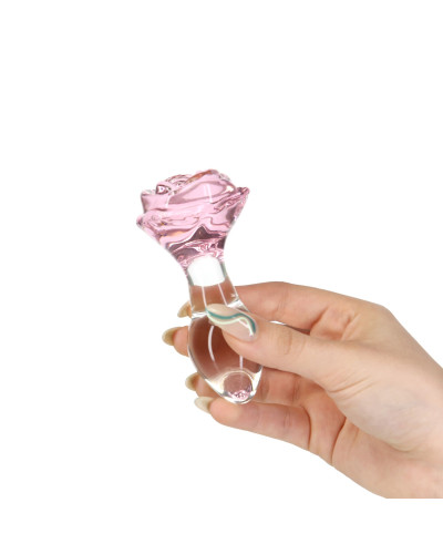 Скляна анальна пробка Pillow Talk Rosy Luxurious Glass Anal Plug, ⌀3,3 см, віброкуля в подарунок - Фото №6