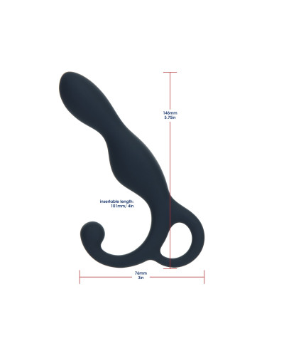 Масажер простати Lux Active LX1 Anal Trainer 5.75″, Dark Blue, віброкуля в комплекті - Фото №3