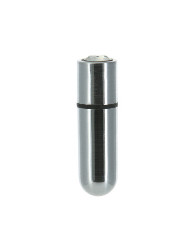 Вибропуля PowerBullet First-Class Bullet 2.5″ with Key Chain Pouch, Silver, 9 режимов вибрации - Фото №1