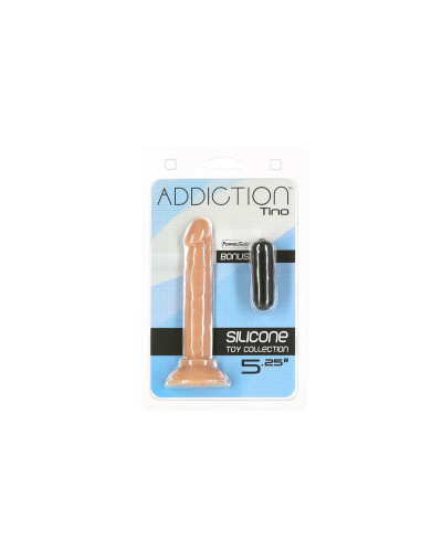 Фалоімітатор ADDICTION Tino 5.25″ Silicone Dildo, присоска, діаметр 1,9 см, віброкуля в подарунок - Фото №5