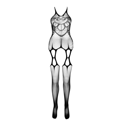 Бодистокинг Passion ECO BS002 red, с доступом, имитация подвязок, абстрактный рисунок