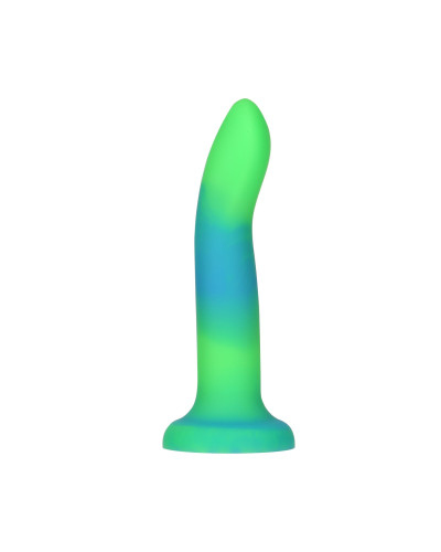 Фалоімітатор, що світиться в темряві, ADDICTION Rave 8″, Glow in the Dark Dildo Blue Green, 20,3 см - Фото №1